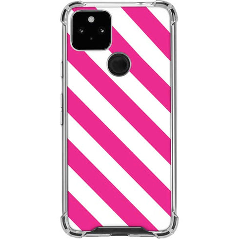 Pink and White Geometric Stripes Pixel Cases